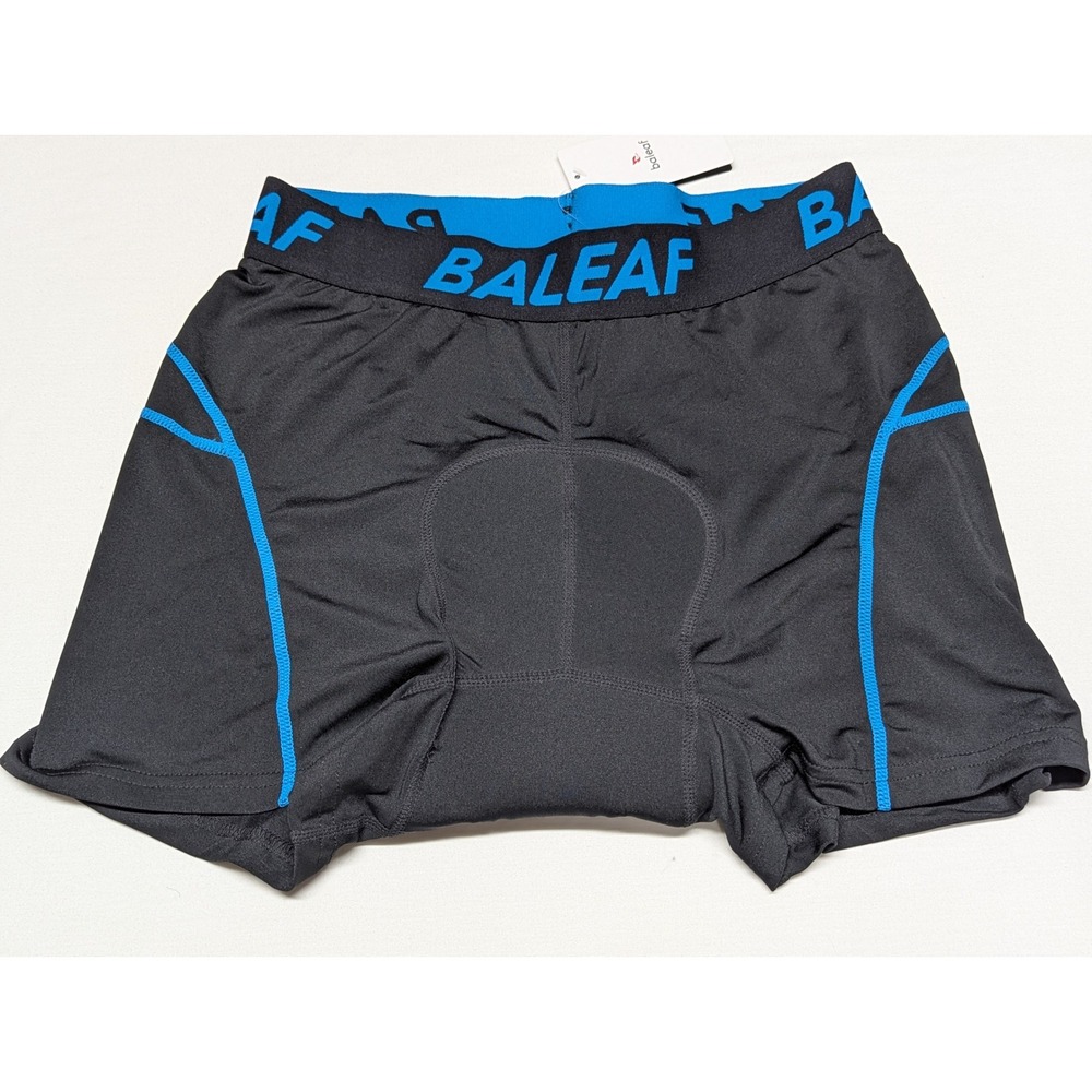 Baleaf Mens Padded Cycling Underwear Shorts Black Blue Size Large NWT